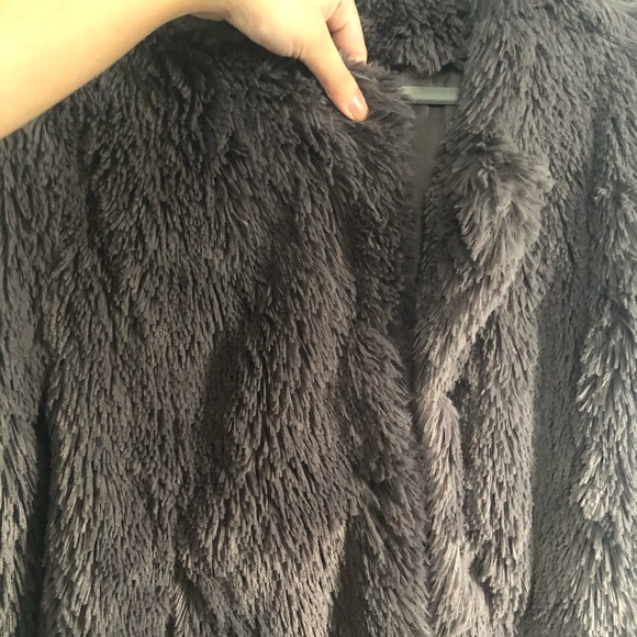 NWT Sanctuary Faux Fur Charcoal Coat - Picture 3 of 4